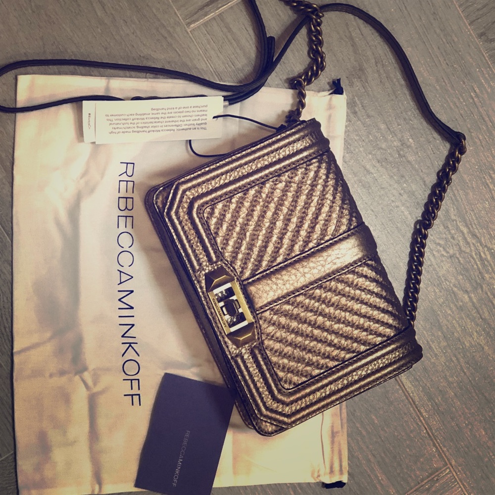 Rebecca Minkoff Metallic Gold Crossbody Handbag